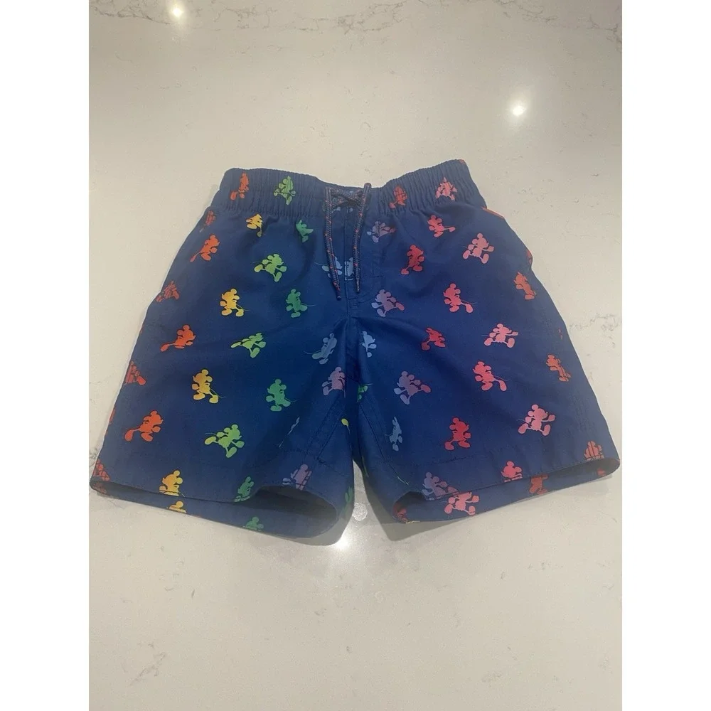 Adorable Baby GAP x Disney Mickey‎ Mouse Swim Trunks Size 4T | Rainbow Print